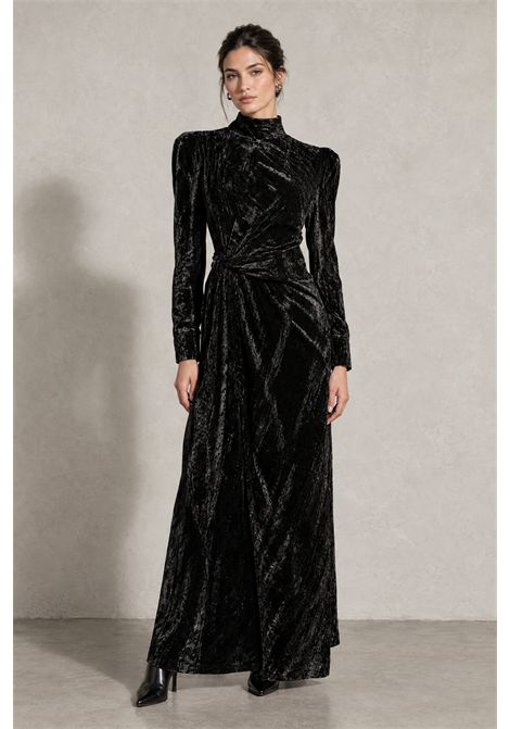 Weili Zheng Abito a Portafoglio in Velluto Stampato Nero Donna WEILI ZHENG | Abiti | F26DL02B234